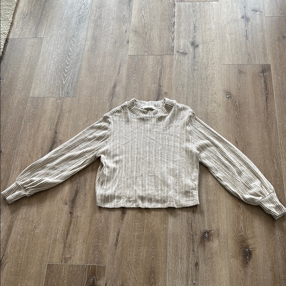 Lush Ribbed Knit Sweater in Cream and Black